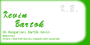 kevin bartok business card